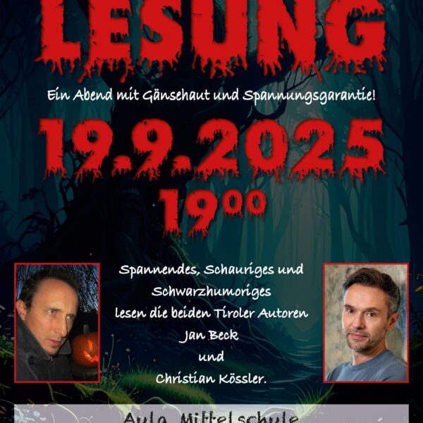 Krimilesung mit Jan Beck und Christian Kössler – Spannung und schwarzer Humor in der MS Volders